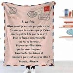 Plaid Personnalisé en Flanelle Ma fille ou Mon Fils signé Maman