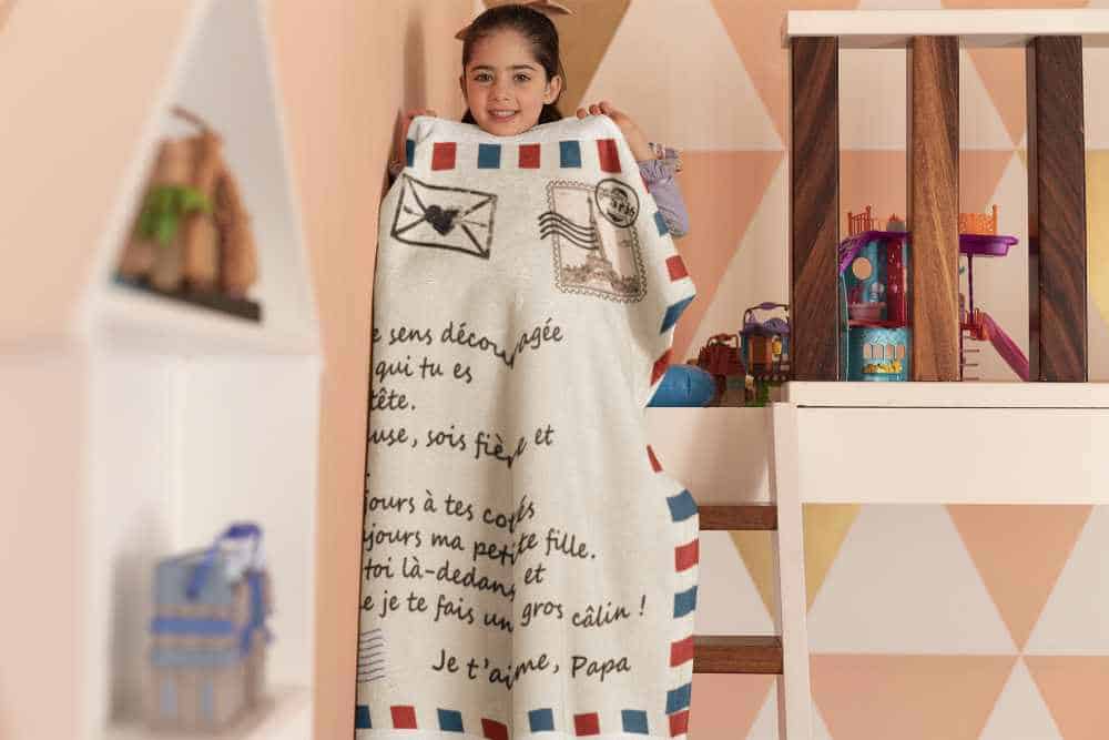 Plaid pour ma fille signé Papa