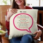 Coussin Personnalisé à offrir à sa fille, signé Maman