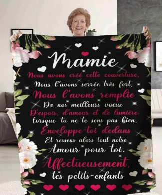 Plaid à offrir en cadeau à sa mamie signé tes petits-enfants