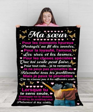 Plaid doux personnalisé pour ma soeur