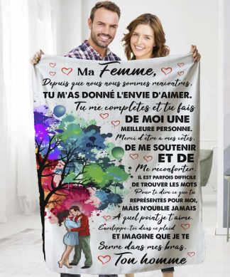 Plaid personnalisé doux Ma femme de la part de ton homme