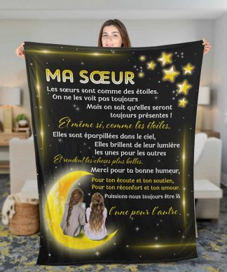 Couverture polaire personnalisée à offrir à sa soeur