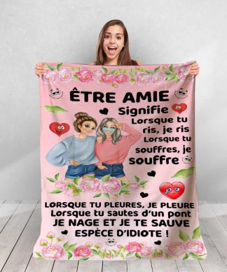 Plaid avec message pur offrir à son amie
