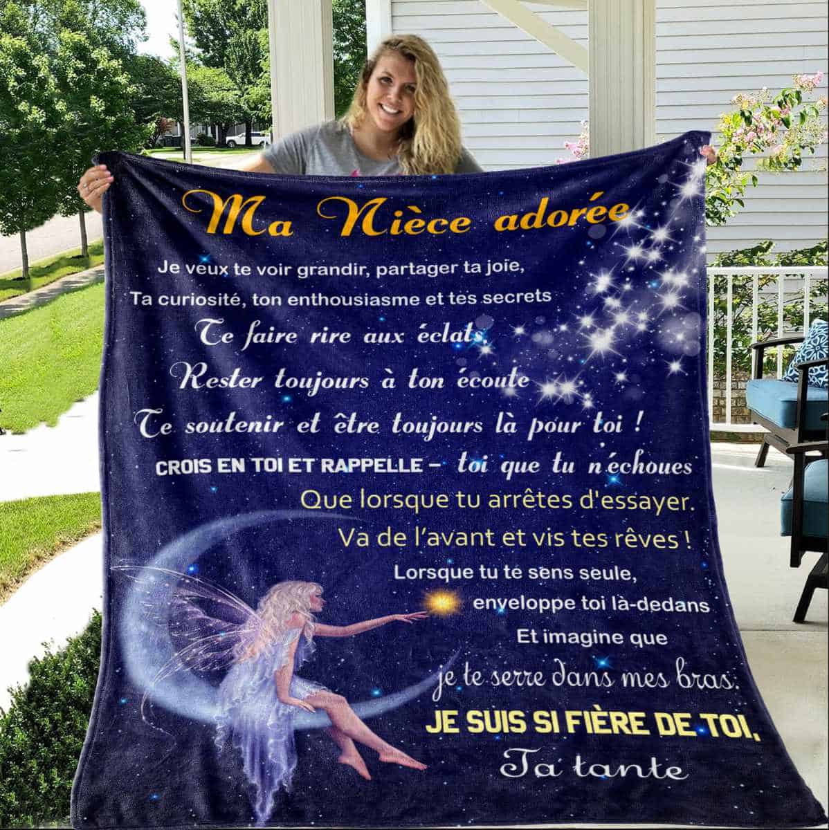Plaid Personnalisé 'Merci Maman' - 130x150cm - Cadeau Émouvant De Fille à Mère - Microfibre Douce