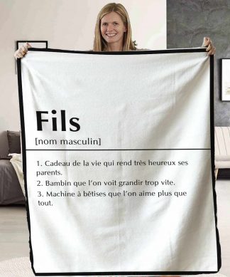 Plaid personnalisé définition pour offrir en cadeau à son fils