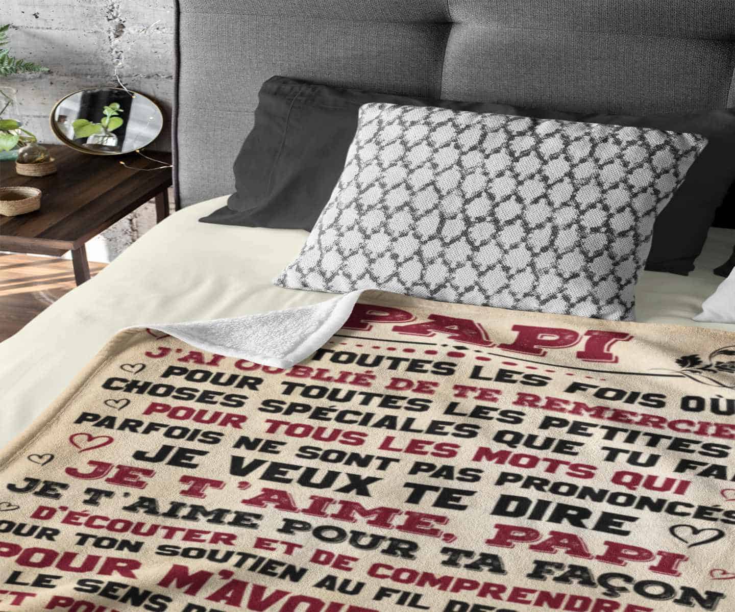 Plaid Personnalisé à offrir à son Papi, signé ta petite-fille