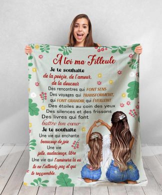 Plaid personnalisé A toi ma filleulle