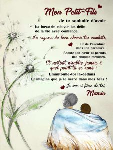 Plaid Mon Petit-Fils signé Mamie