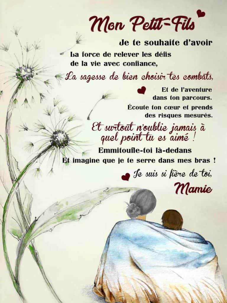 Plaid Mon Petit-Fils signé Mamie