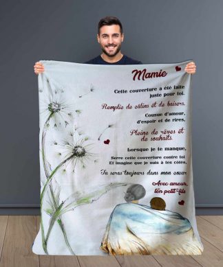 Plaid avec message pour Mamie de la part de Ton petit-fils 4