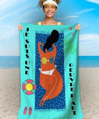 serviette de plage en microfibre - je suis une oeuvre d'art