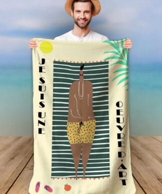 serviette de plage en microfibre - je suis une oeuvre d'art