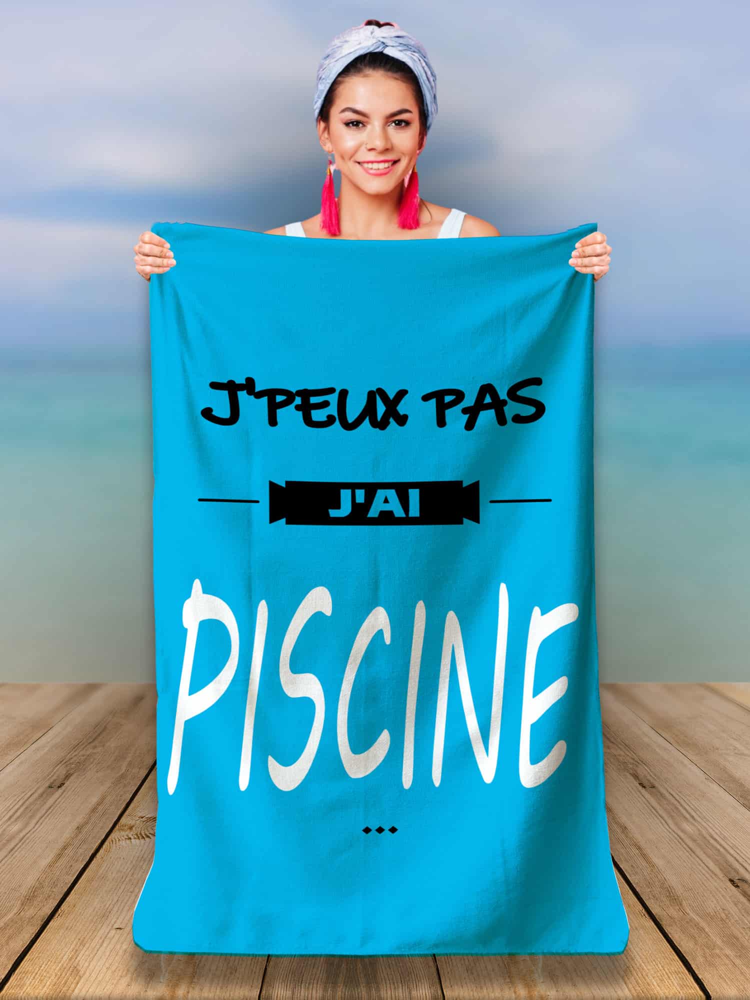 Serviette De Plage Personnalisée Brighton Retro 1999 - Fabriquée Sur Commande